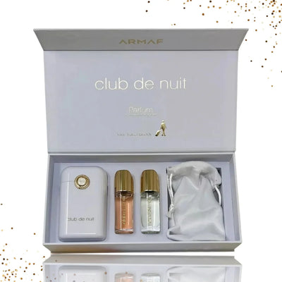 Armaf Club de Nuit Parfum Travel Buddy 12 ML Parfum and 12 ML Perfume Oil, case and pouch - available at Sand Dollar Shop