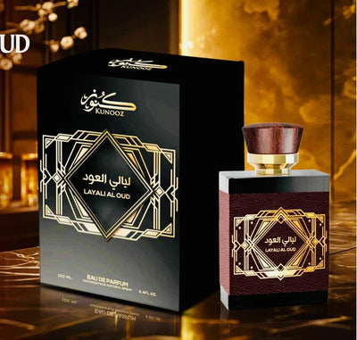 Kunooz Layali Al Oud EDP 100 ML - available at Sand Dollar Shop