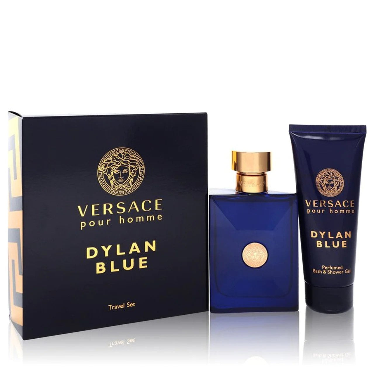 Versace Dylan Blue 2 Piece Gift/Travel Set For Men, EDT Cologne 3.4 oz and Bath and Shower Gel 3.4 oz